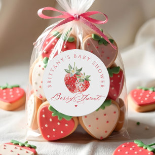 Pegatina Redonda Berry Sweet Baby Shower
