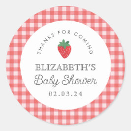 Pegatina Redonda Berry Sweet Baby Shower Picnic