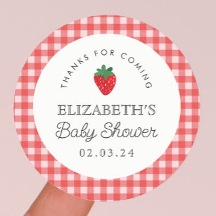 Pegatina Redonda Berry Sweet Baby Shower Picnic