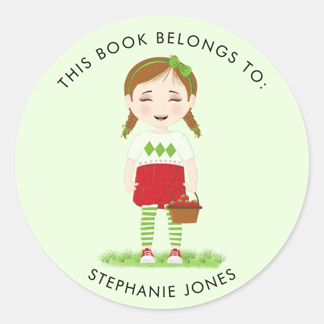 Pegatina Redonda Berry Sweet Birthday Este libro pertenece a (Anverso)