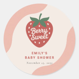 Pegatina Redonda Berry Sweet Cute Baby Shower
