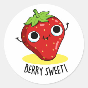 Pegatina Redonda Berry Sweet Funny Strawberry Pun