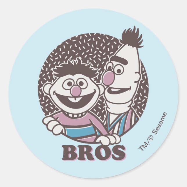 Pegatina Redonda Bert y Ernie | Bros (Anverso)