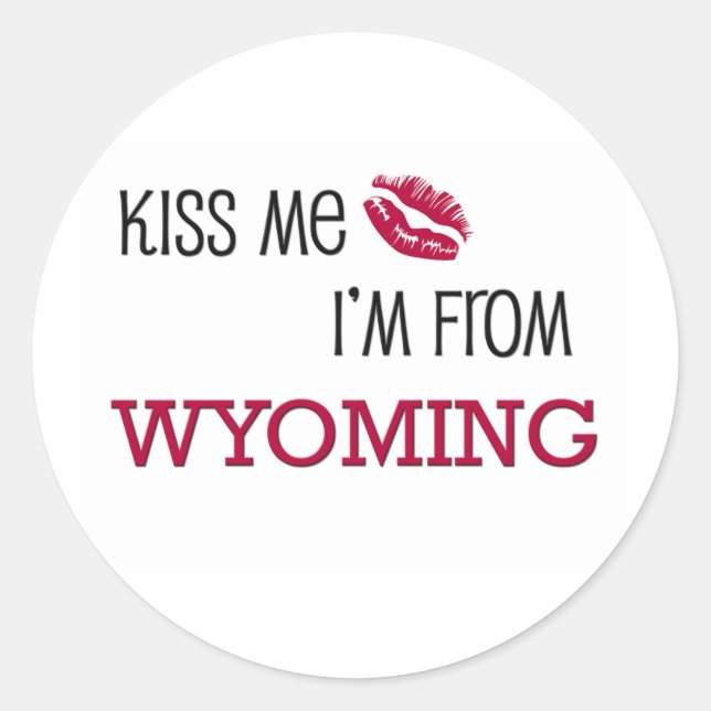 Pegatina Redonda Bésame de WYOMING (Anverso)