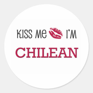 Pegatina Redonda Bésame, soy CHILEAN