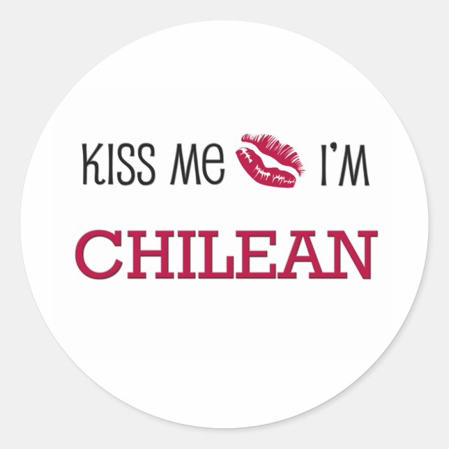 Pegatina Redonda Bésame, soy CHILEAN (Anverso)