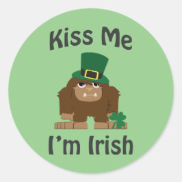 Pegatina Redonda Bésame, soy irlandés.