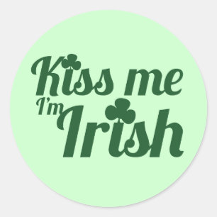 Pegatina Redonda Bésame, soy irlandés