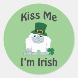 Pegatina Redonda Bésame soy irlandés Yeti