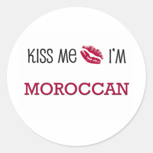 Pegatina Redonda Bésame, soy MARROQUÍ
