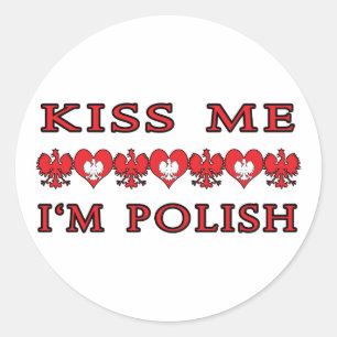 Pegatina Redonda Bésame soy polaco