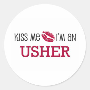 Pegatina Redonda Bésame, soy un USHER