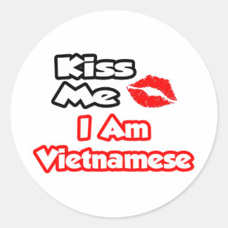 Pegatina Redonda Bésame.. Soy Vietnamita