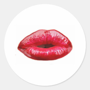 Pegatina Redonda ¡Besando los labios!