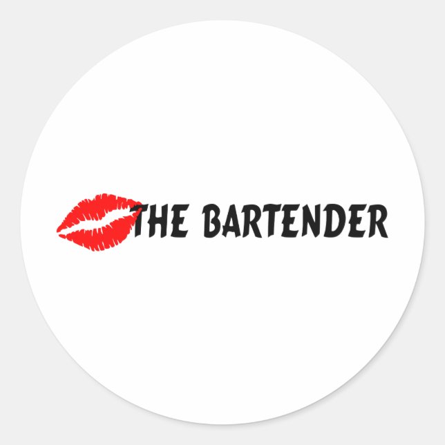 Pegatina Redonda Besar al barman (Anverso)