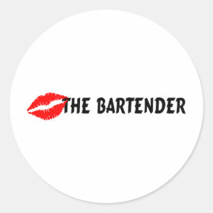 Pegatina Redonda Besar al barman