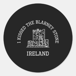 Pegatina Redonda Besé El Castillo Blarney de Irlanda