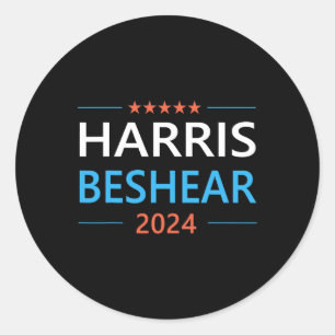 Pegatina Redonda Beshear 2024 Por El Presidente Patriótico Kamala D
