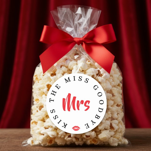 Pegatina Redonda Beso de Despedida a la Señorita Fiesta de Despedid (Subido por el creador)