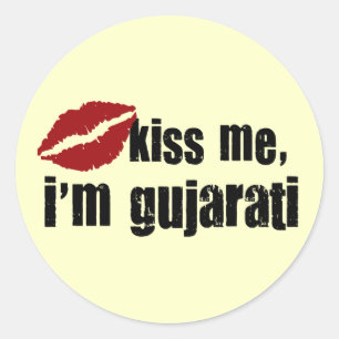 Pegatina Redonda Beso de Gujrati