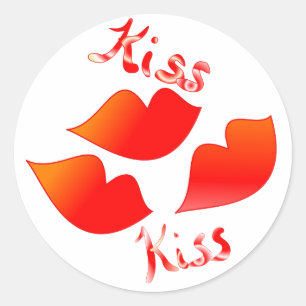 Pegatina Redonda Beso del beso