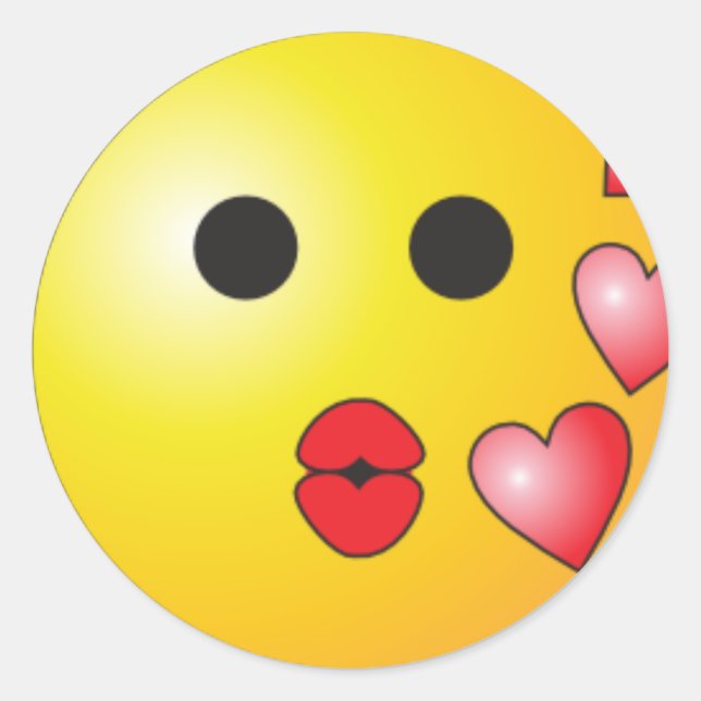 Pegatina Redonda Besos (Anverso)