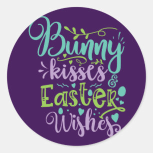 Pegatina Redonda besos de deseos de Pascua