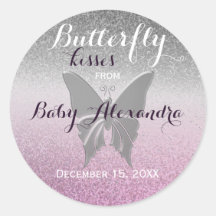 Besos de Mariposa Brillo Purpura Baby Shower
