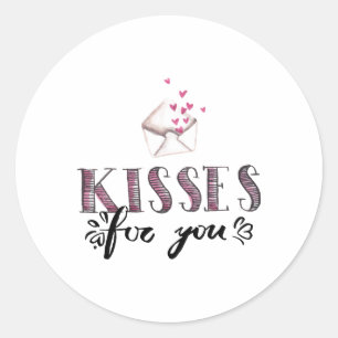 Pegatina Redonda Besos para