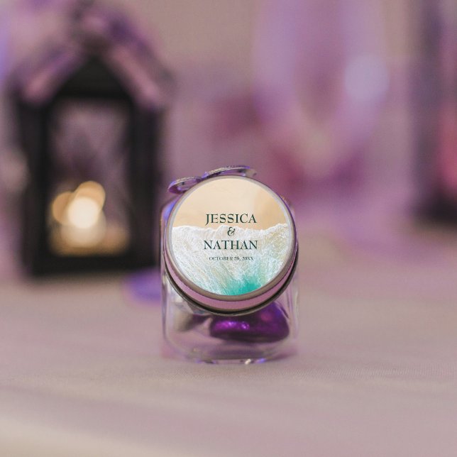 Pegatina Redonda Besos Salados Que Verde azulado En La Boda De La P (Subido por el creador)