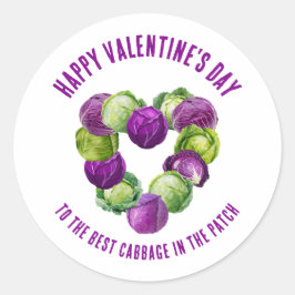 Pegatina Redonda BEST CABBAGE IN THE PATCH Valentine Couples
