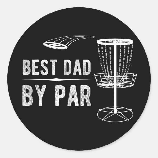 Pegatina Redonda Best Dad By Par Disc Golf _2  (Anverso)