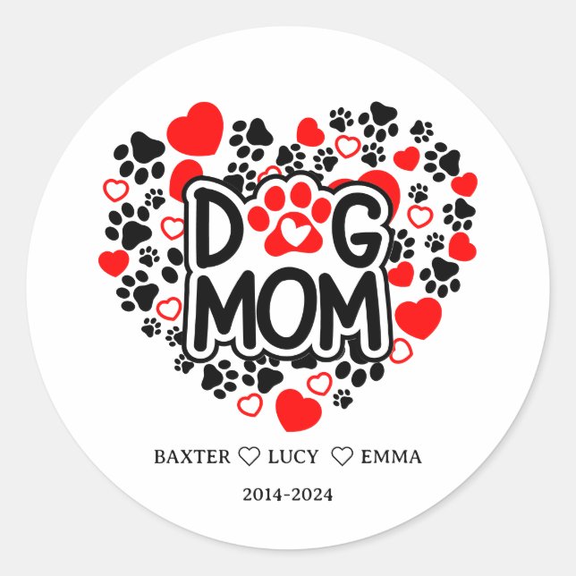 Pegatina Redonda Best Dog Mom Ever | Happy Mother’s Day  (Anverso)