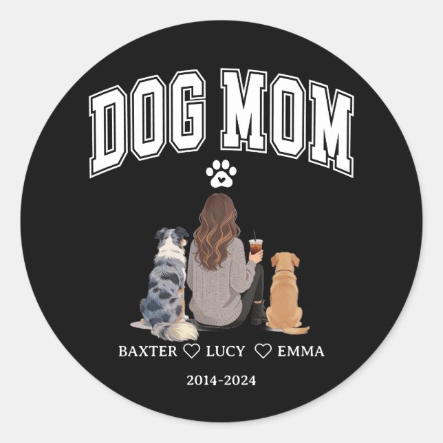 Pegatina Redonda Best Dog Mom Ever | Happy Mother’s Day  (Anverso)
