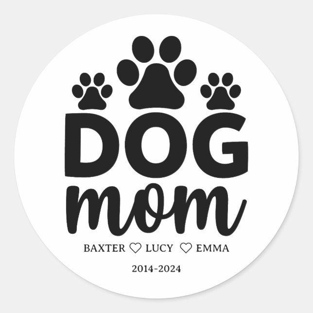 Pegatina Redonda Best Dog Mom Ever | Happy Mother’s Day  (Anverso)