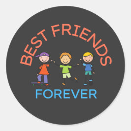 PEGATINA REDONDA BEST FRIENDS FOREVER, FRIENDSHIP, FRIEND DAY