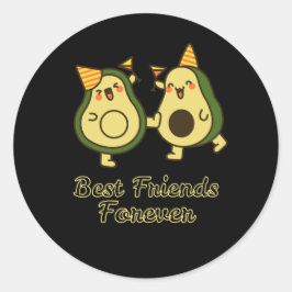 PEGATINA REDONDA BEST FRIENDS FOREVER, FUNNY AVOCADO, FRIENDS DAY