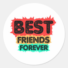 PEGATINA REDONDA BEST FRIENDS FOREVER RETRO FRIENDS, FRIENDSHIP