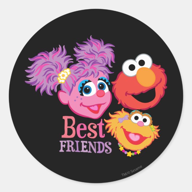 Pegatina Redonda Best Friends Sesame Street (Anverso)