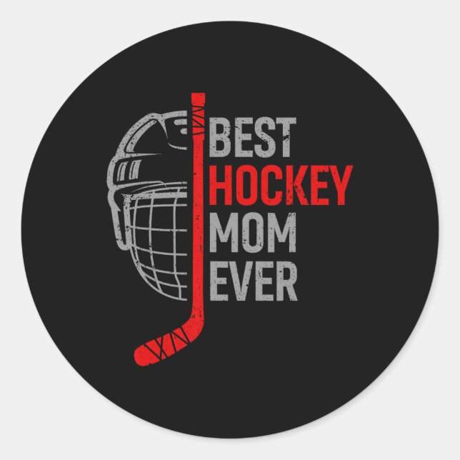 Pegatina Redonda Best Hockey Mom Ever Funny Hockey - Mother's Day H (Anverso)