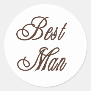 Pegatina Redonda Best Man Classy Browns