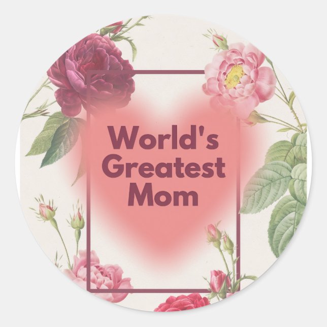 Pegatina Redonda Best mom ever (Anverso)