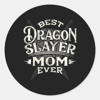 Pegatina Redonda Best Mom Ever Funny Mother's Day Rpg Gamer Women