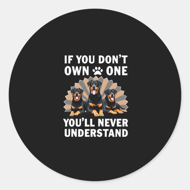 Pegatina Redonda Best Rottweiler Art For Men Women Kids Rottie Rott (Anverso)