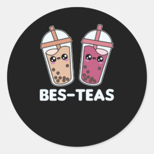 Pegatina Redonda Best Teas - Bubble Tea Kawaii Boba Tea Love