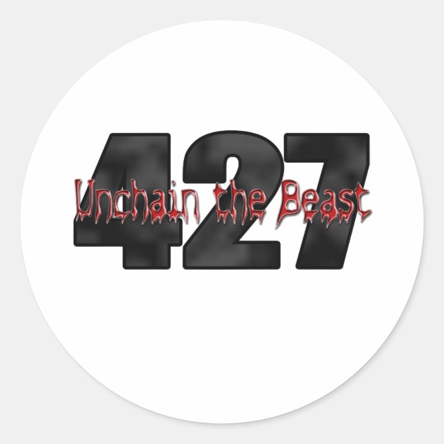 Pegatina Redonda bestia 427 gran bloque (Anverso)