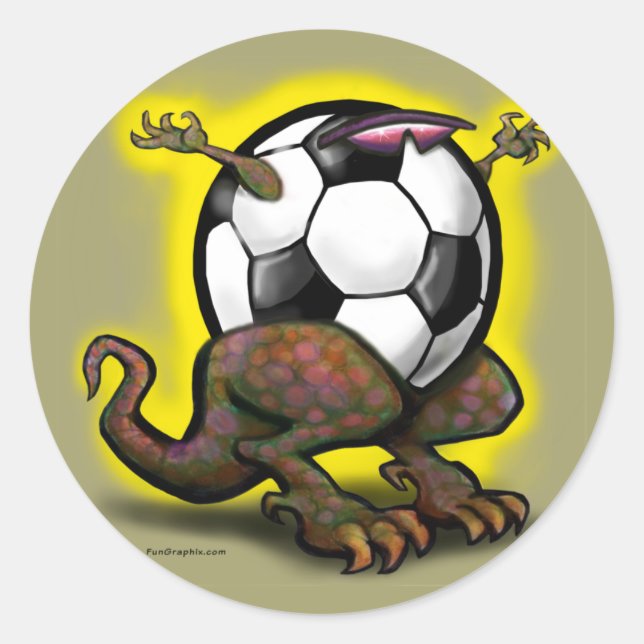 Pegatina Redonda Bestia de fútbol (Anverso)