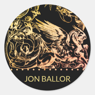 Pegatina Redonda Bestia mítica del grifo