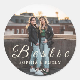 Pegatina Redonda Bestie Collage Sticker – Names & Year Personalized