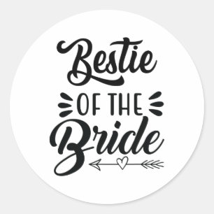 Pegatina Redonda Bestie De La Noche De La Fiesta De La Boda De Novi